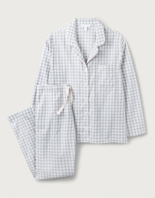 Stitch-Detail Cotton-Gingham Pajama Set | Pajamas | The White Company US