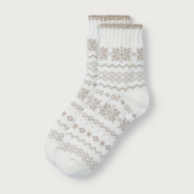 Stitch Detail Fair Isle Bed Socks