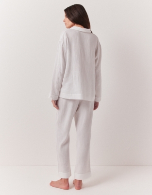 Stitch Detail Organic Double Cotton Pyjama Set