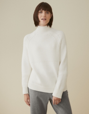 Stitch Yoke Jumper with Wool | Clothing Sale | The White Company UK