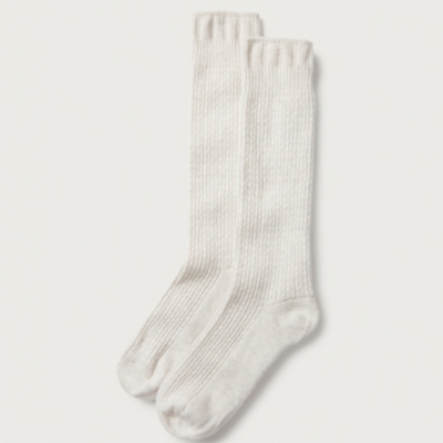 Stitch detail Slouch Sock with Cashmere