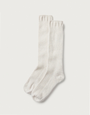 Stitch detail Slouch Sock with Cashmere