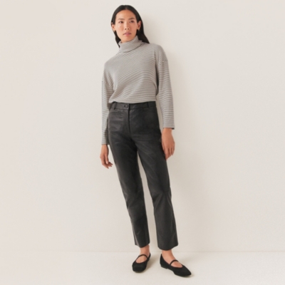 Straight Leg Leather Trousers
