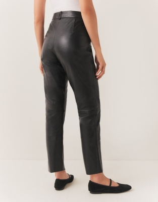 Straight Leg Leather Trousers