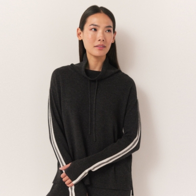 Strapping Detail Funnel Neck Sweater with Cashmere