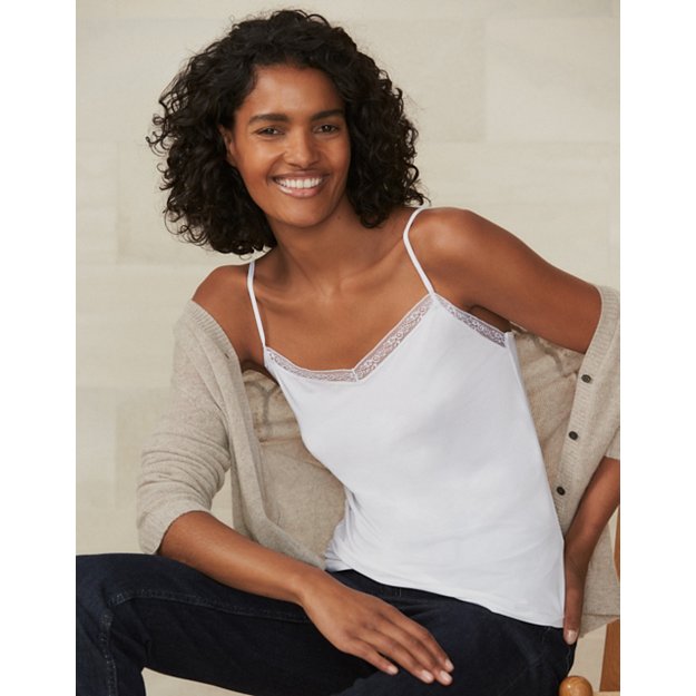 Strappy Lace Detail Cami | Tops & T-Shirts | The White Company