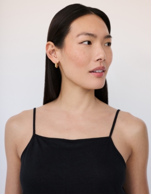 Strappy Linen Jersey Vest - Black