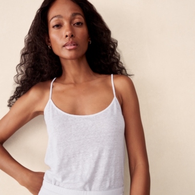 Strappy Linen Jersey Vest