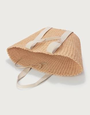 Straw Basket Webbing Strap Tote