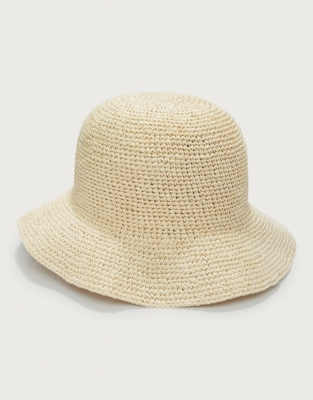 Straw Bucket Hat Accessories The White Company UK