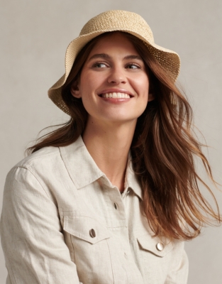 Straw bucket sale hat womens