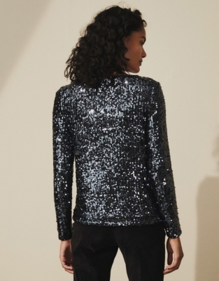 Stretch Sequin Top | The White Company UK