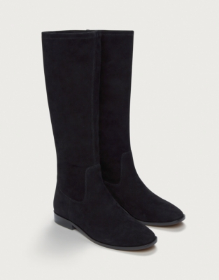 Stretch Suede High Leg Boots