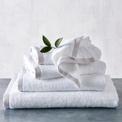 The White Company Luxury Egyptian Cotton Towel, Pearl Gray, Size: Face Cloth