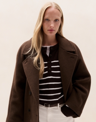 Stripe Button Placket Jumper with Organic Cotton