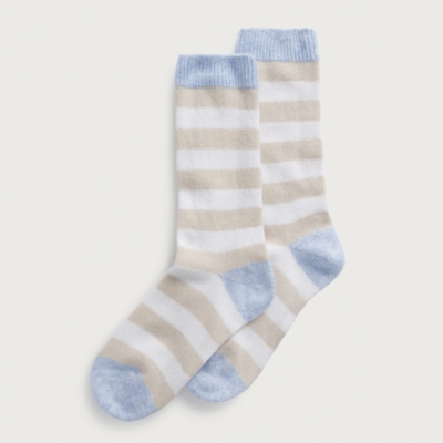 Stripe Cashmere Bed Socks
