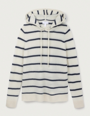 Stripe Cashmere Hoodie All Clothing Sale The White Company US