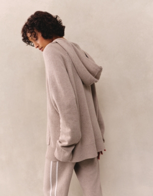Stripe Detail Hoodie with Cashmere