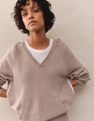 Stripe Detail Hoodie with Cashmere