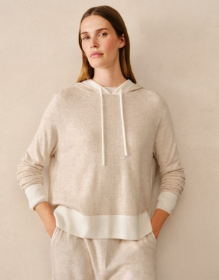 Stripe Detail Hoodie with Cashmere