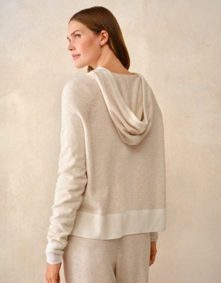 Stripe Detail Hoodie with Cashmere