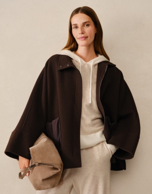 Stripe Detail Hoodie with Cashmere