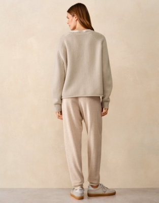 Stripe Detail Joggers with Cashmere