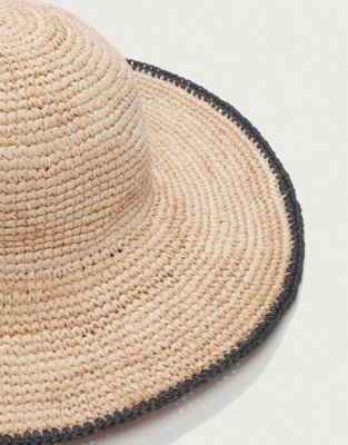 Stripe Edge Raffia Hat