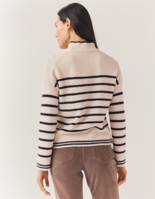 Stripe Funnel Neck Jumper with Organic Cotton