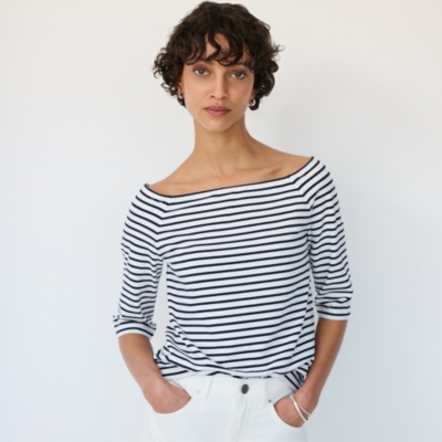 Stripe Jersey Bardot Top