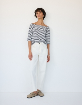 Stripe Jersey Bardot Top