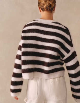 Stripe Jumper with Alpaca - Dark Chocolate