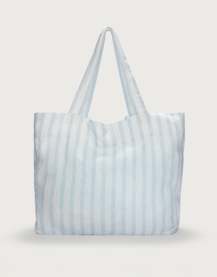 Stripe Linen Tote Bag