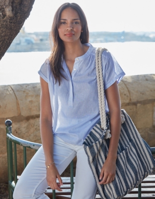 white company beach bag