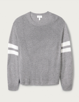 Stripe Sleeve Jumper with Cashmere Clothing Sale The White Company UK