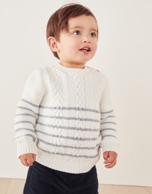 Striped Cable Knit Jumper 0 18mths