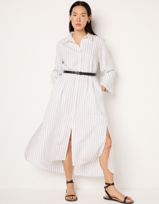Striped Shirt Midaxi Dress