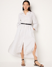 Striped Shirt Midaxi Dress