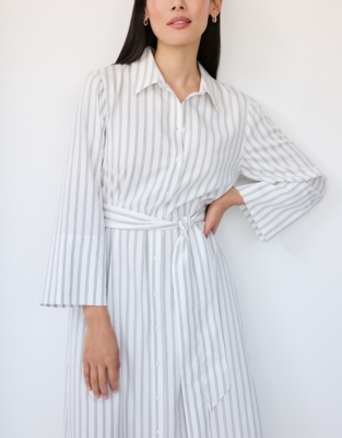 Striped Shirt Midaxi Dress