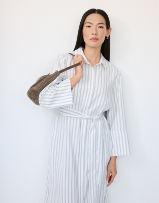 Striped Shirt Midaxi Dress