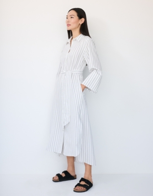 Striped Shirt Midaxi Dress