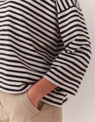 Structured Stripe Boxy Top
