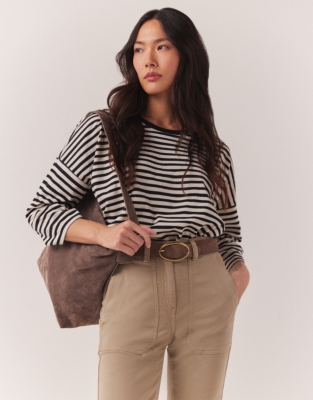Structured Stripe Boxy Top