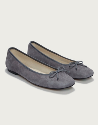 Grey suede deals ballet pumps