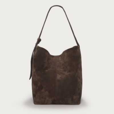 Suede Belt Handle Tote Bag