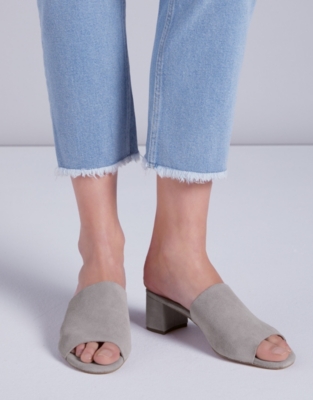 Suede Block Heel Mules | Accessories Sale | The White Company UK