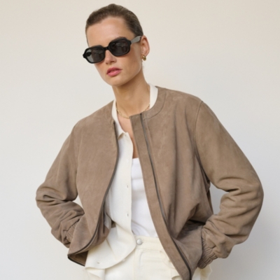 Suede Bomber Jacket