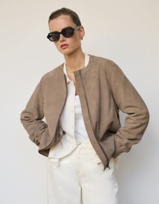 Suede Bomber Jacket