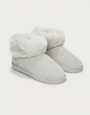 White slipper shop boots