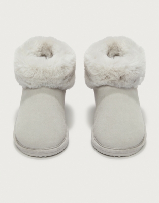 White company best sale slipper boots